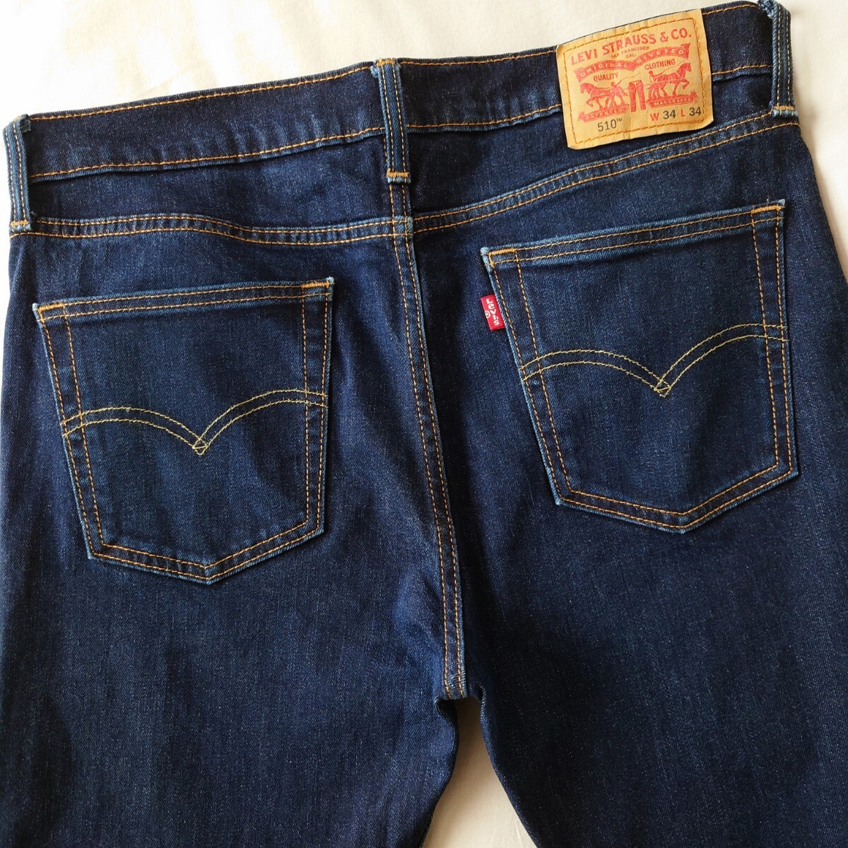 2018年製造 Levi's 510濃紺ジーンズ/デニム 古着/W34L34【YLV2224】