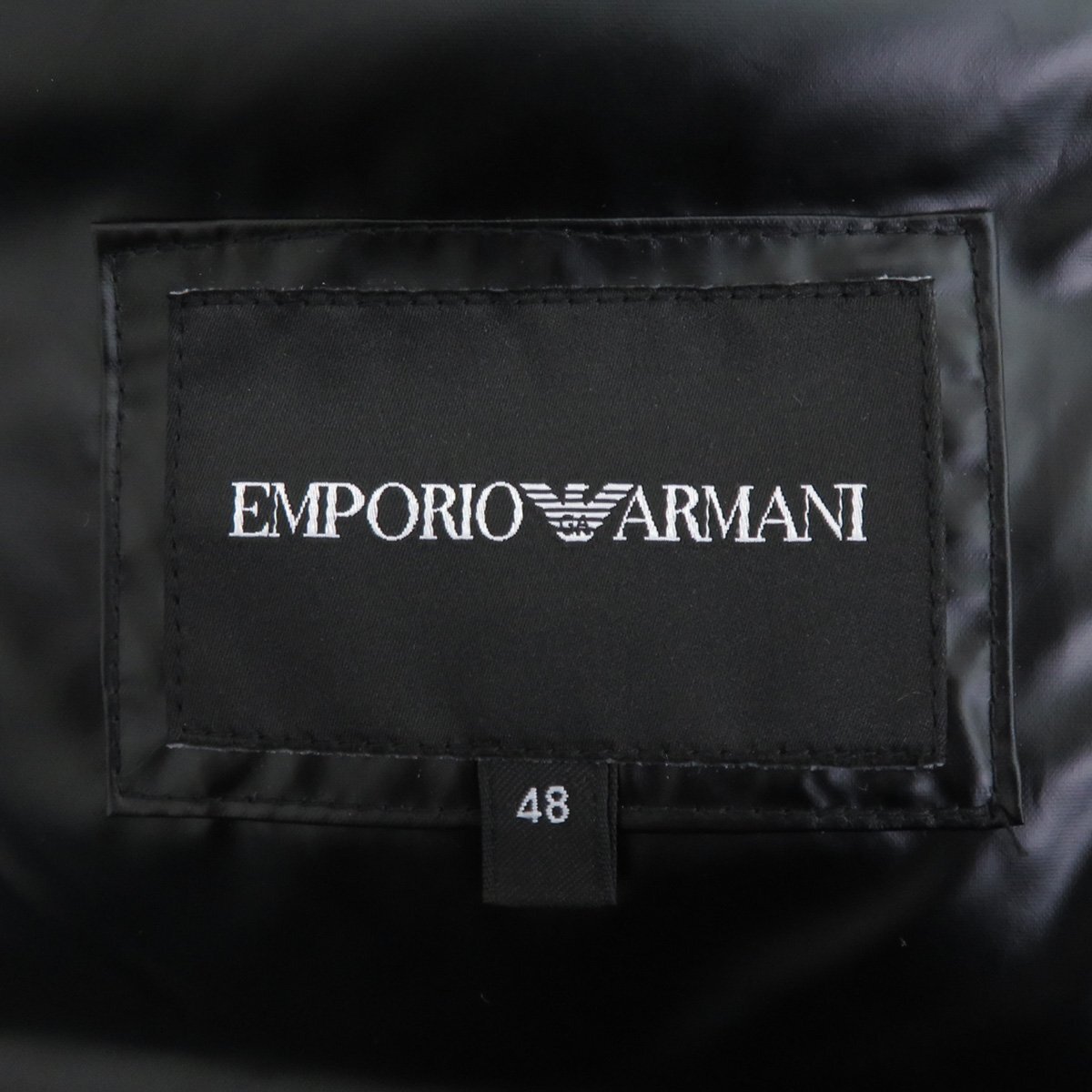 美品 EMPORIO ARMANI エンポリオアルマーニ 7V1BC2 ロゴワッペン ジップアップ ダウン ジャケット 46505_画像6