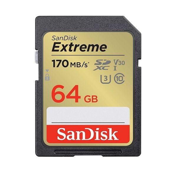 新品 SanDisk 高速転送 SDXCカード 64GB Extreme UHSスピードクラス3 170MB/sの画像1