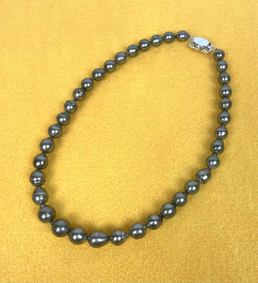 ●Baroque Prarl Necklace 約44cm 8.2-11㎜ Silverバロック パール ネックレス シルバー金具 真珠 リボン アクセサリー●の画像5
