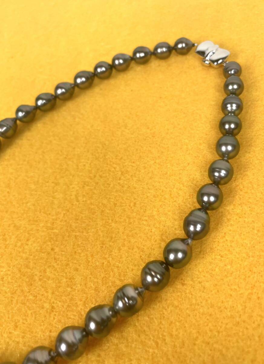●Baroque Prarl Necklace 約44cm 8.2-11㎜ Silverバロック パール ネックレス シルバー金具 真珠 リボン アクセサリー●の画像2