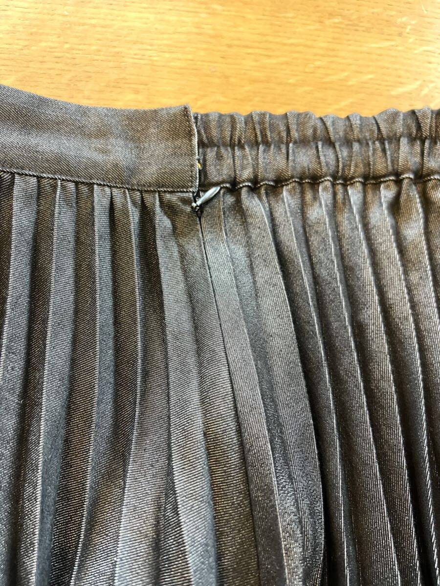  юбка в складку черный Denim задний талия резина юбка длинная юбка ручная работа 