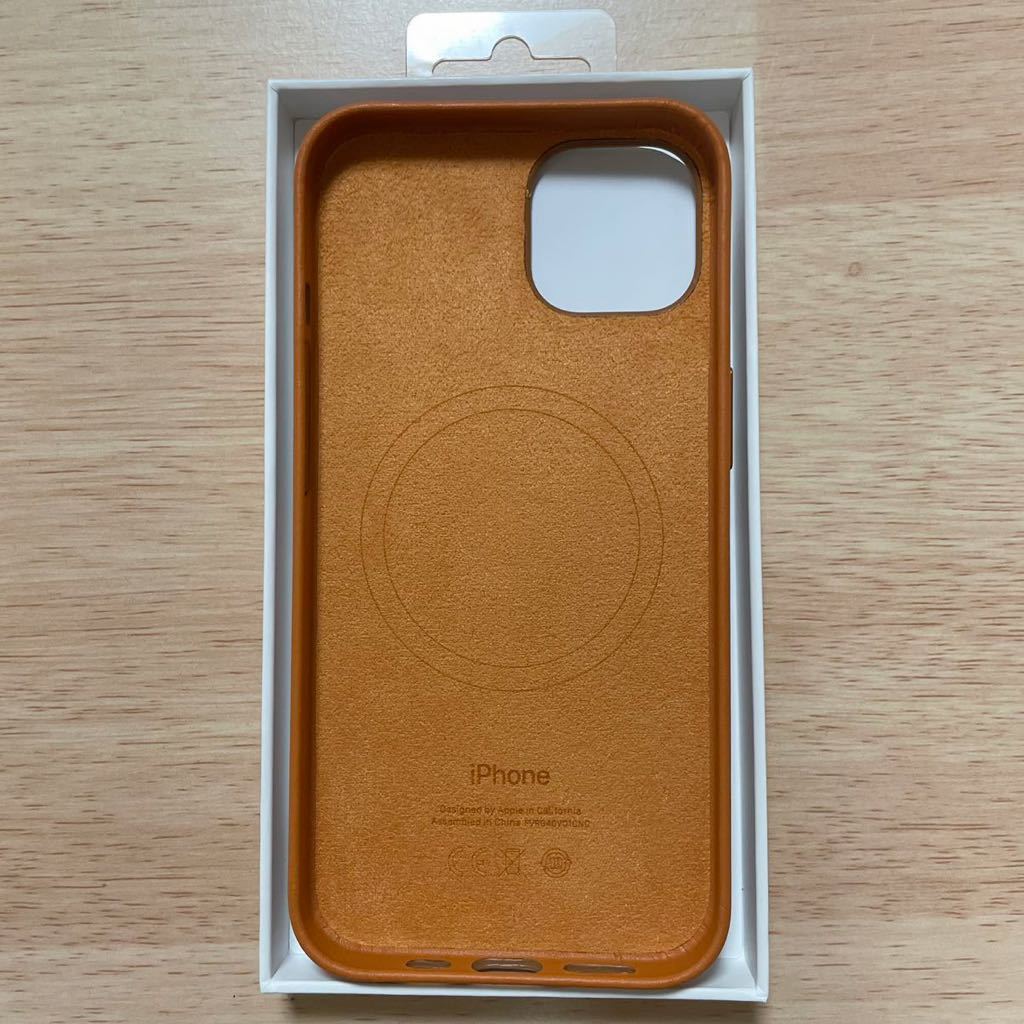 ★新品★ Apple アップル 純正 iPhone 13 レザーケース・ゴールデンブラウン　　62B12_画像5