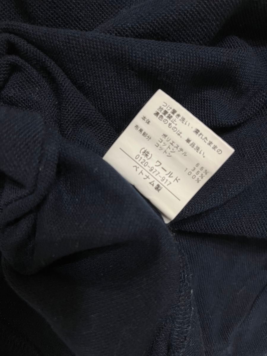 【美品！】 ポロシャツ 半袖 ネイビー シャツ 紺色 Mサイズ きれいめ かわいい 襟 チェック おしゃれ 春 夏 秋 ゴルフ