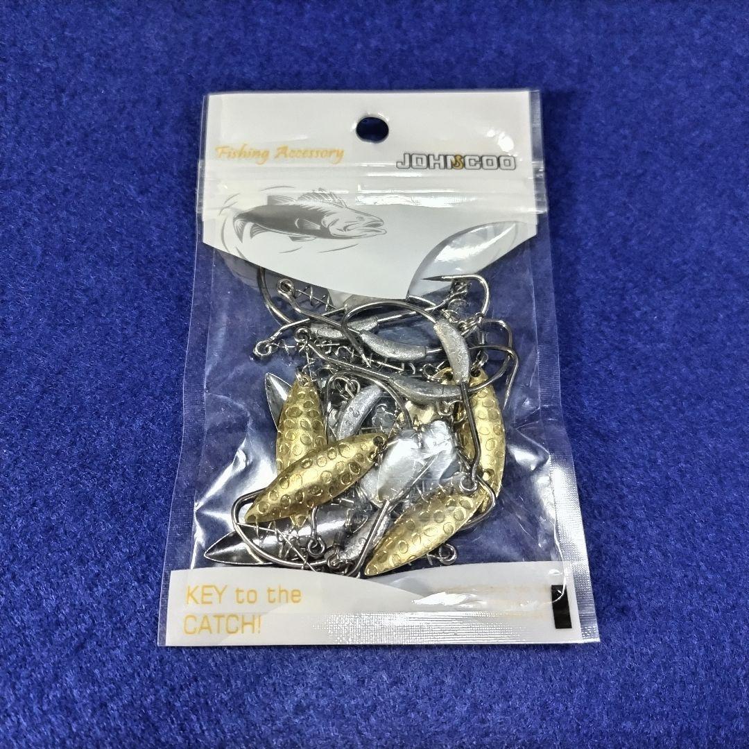 ブレード付オフセットフック 金銀10本セット 2/0 2g(3.6g)