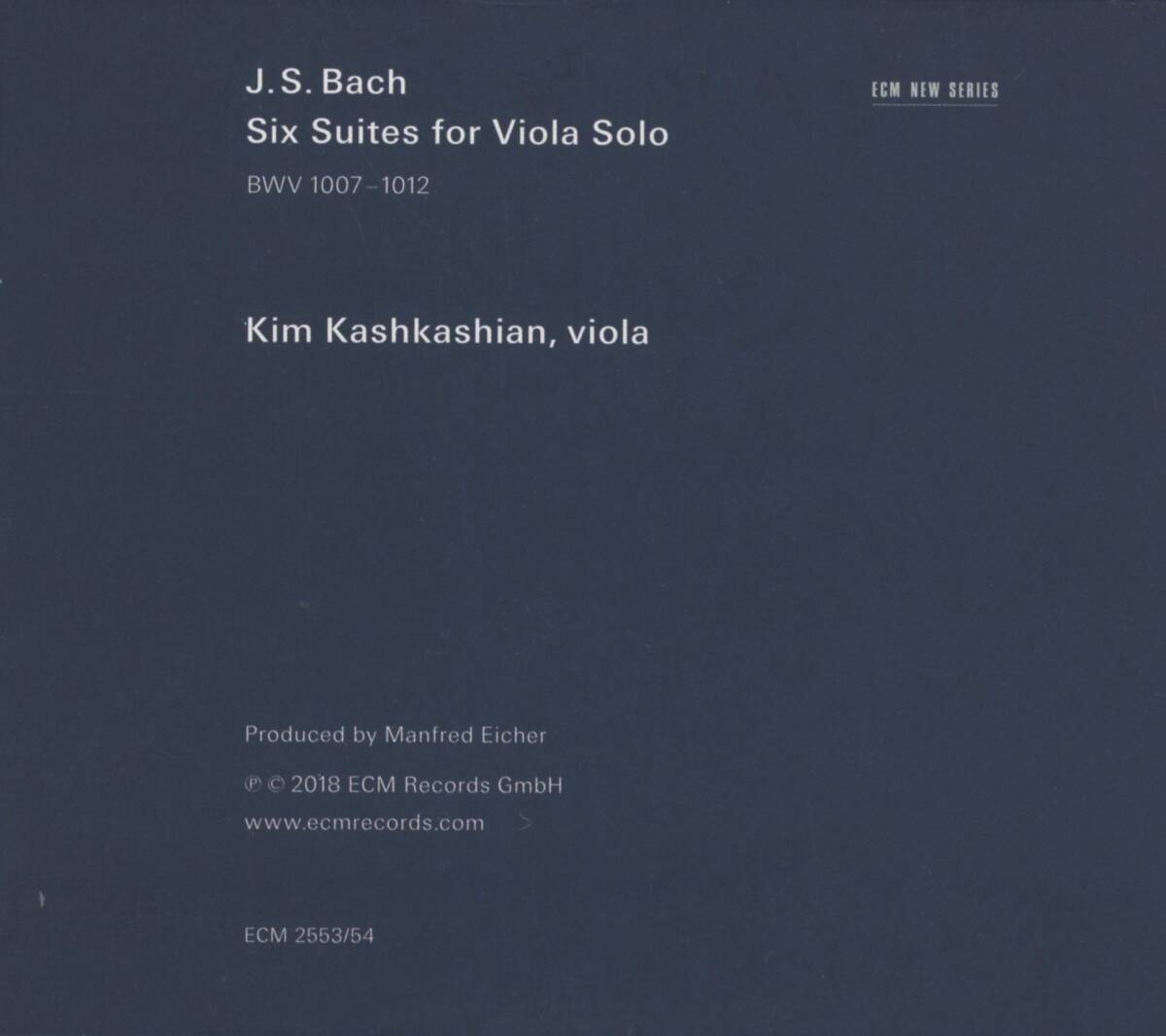 Johann Sebastian Bach, Kim Kashkashian - Six Suites For Viola Solo (BWV 10071012) ; ECM 2553/54_画像2