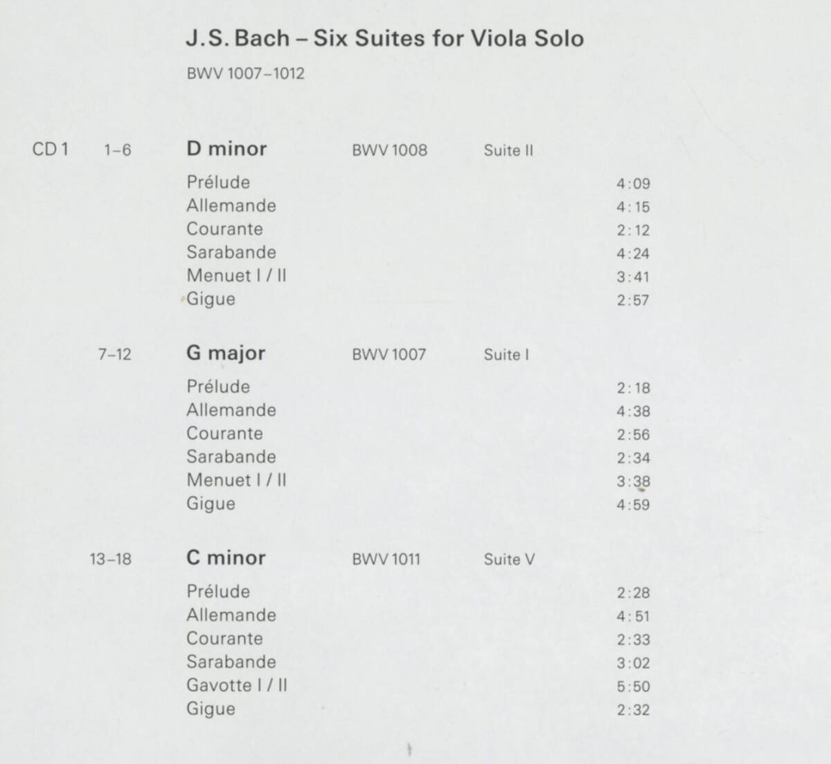 Johann Sebastian Bach, Kim Kashkashian - Six Suites For Viola Solo (BWV 10071012) ; ECM 2553/54_画像5