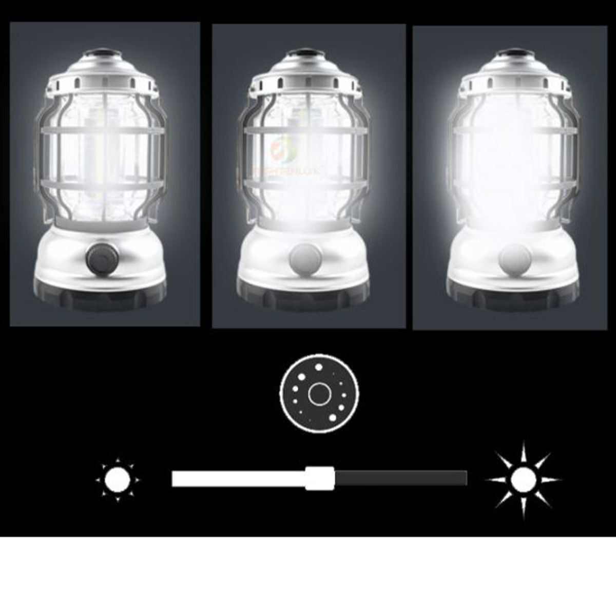 ランタン ライト キャンプ LED 災害用 アウトドア 明るさ調整 電池 アウトドア シルバー 防災_画像6