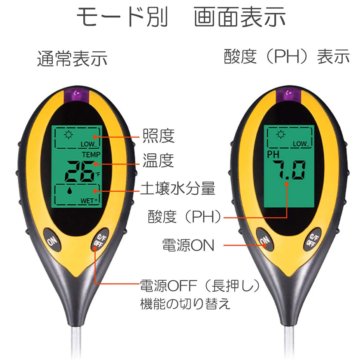 5の付く日 10％オフ土壌測定器 土壌テスター 日本語説明書 検査 土壌 デジタル式 酸度計 地温 PH メーター 水分 照度 水分含_画像10