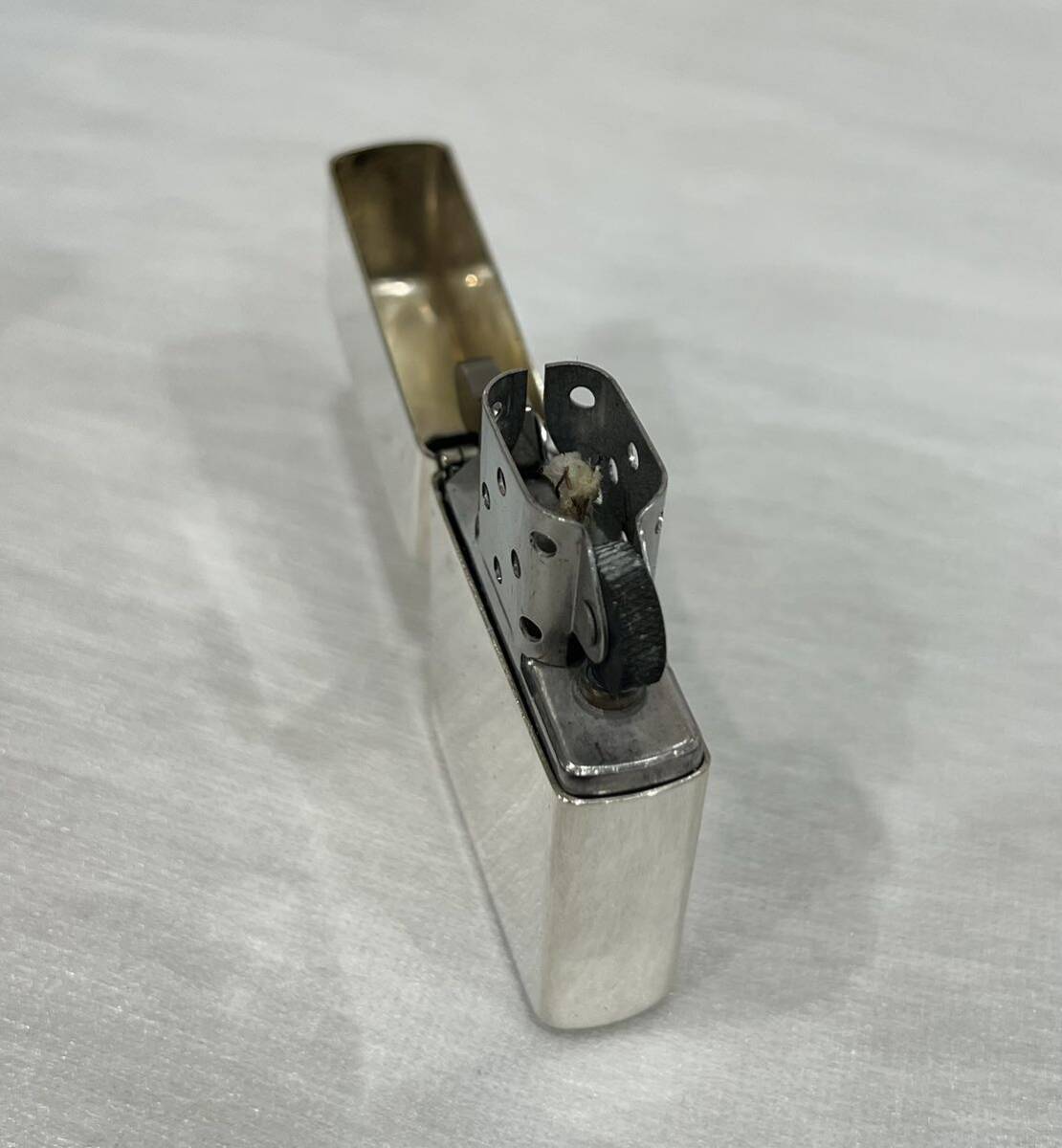 ◯【着火動作未確認】ZIPPO ジッポー STERLING SILVER スターリング シルバー プレーン 火花確認済 箱付き 保管品◯の画像5