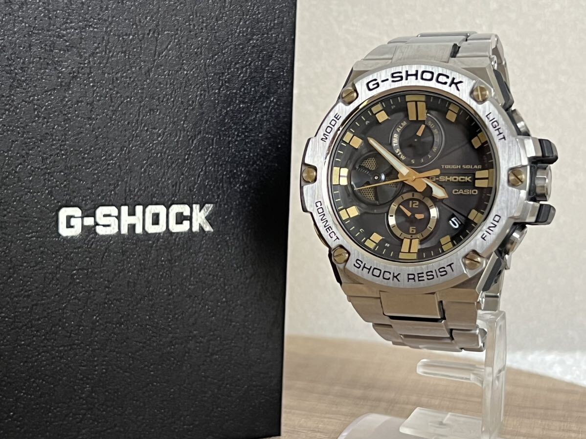 ◯【稼働品】CASIO カシオ G-SHOCK GST-B100 Gショック タフソーラー モバイルリンク 箱付き ◯の画像1