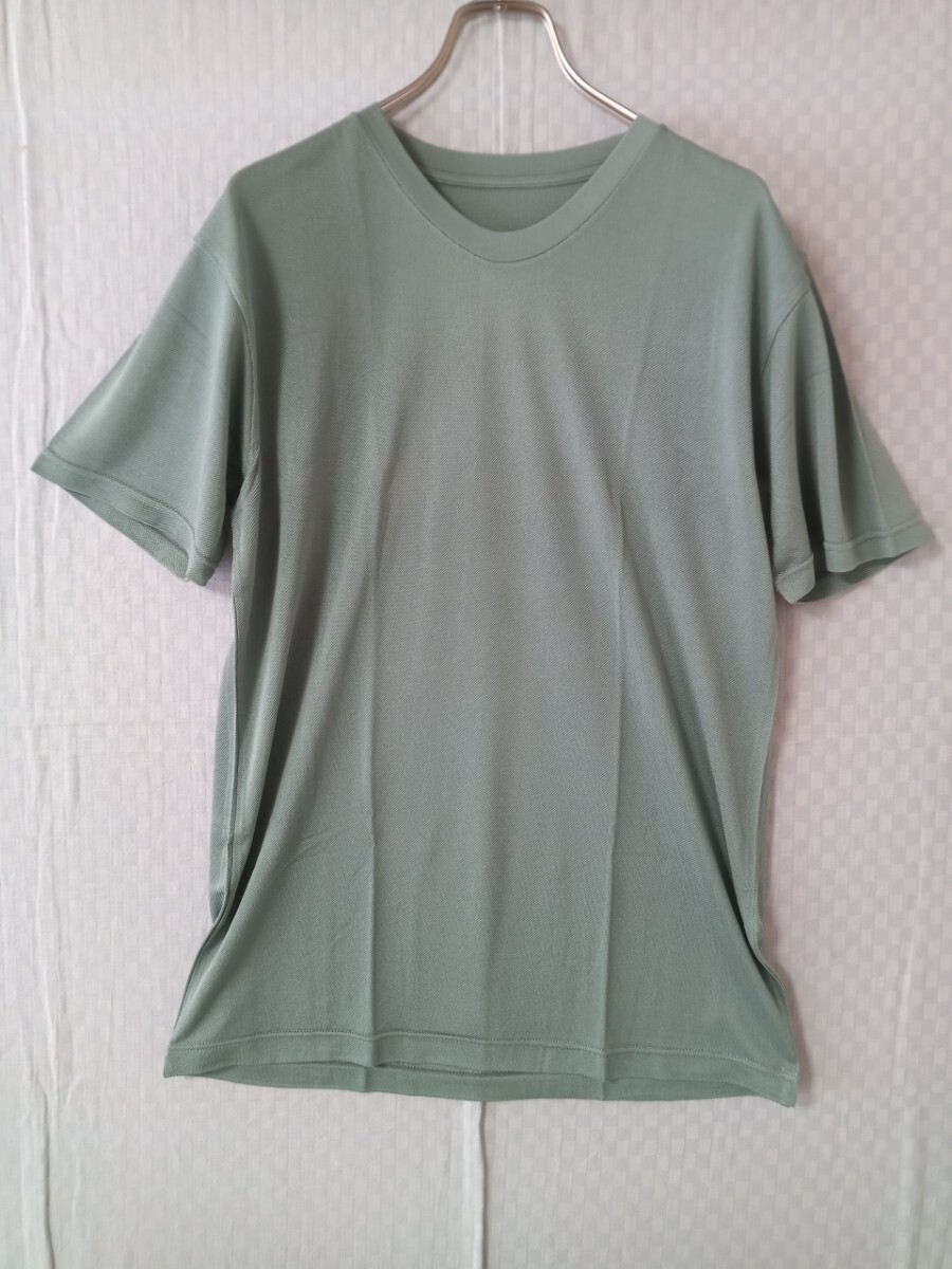 6532　★★　TEA DROP シルクインナーTシャツ　ブルーグレー　サイズL 未使用品