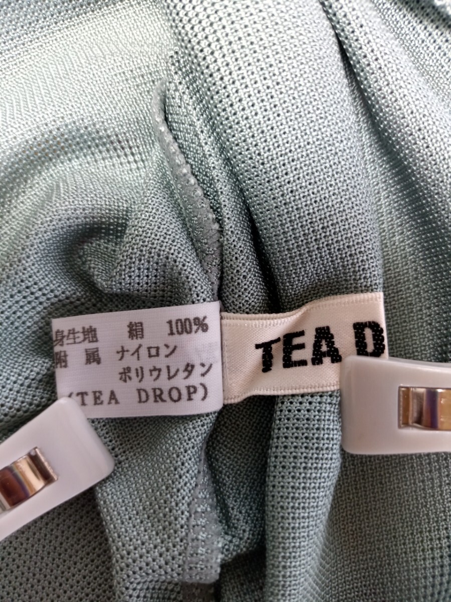 6532　★★　TEA DROP シルクインナーTシャツ　ブルーグレー　サイズL 未使用品