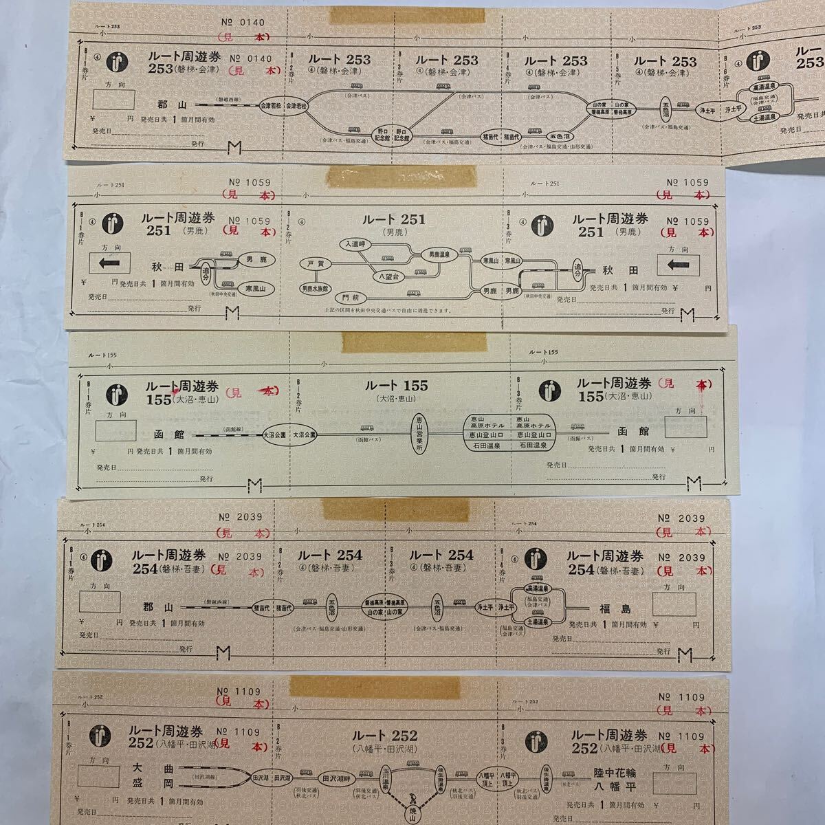 国鉄　ルート周遊券200番代　東北方面　未使用見本　11種まとめて_画像6