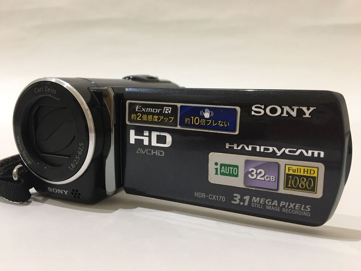 美品　SONY　ソニー　Handycam　ハンディカム　ビデオカメラ　HDR-CX170　ブラック　黒　d5d5dd15_画像1