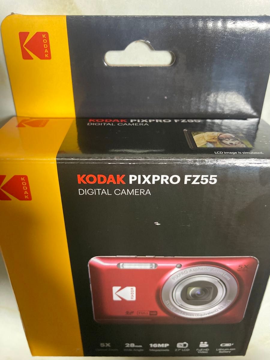 【新品未開封】 Kodak PIXPRO FZ55 赤 コンパクトデジタルカメラ　おまけSDカード付