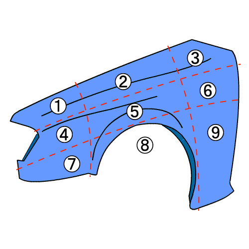 アルト DBA-HA35S 左Fフェンダー 57711-64L00_画像7