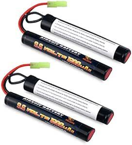 Melasta 9.6V ニッケル水素バッテリー 1600mAh セパレート 電動ガン ミニタミヤコネクター付き【2本セット】M4_画像1