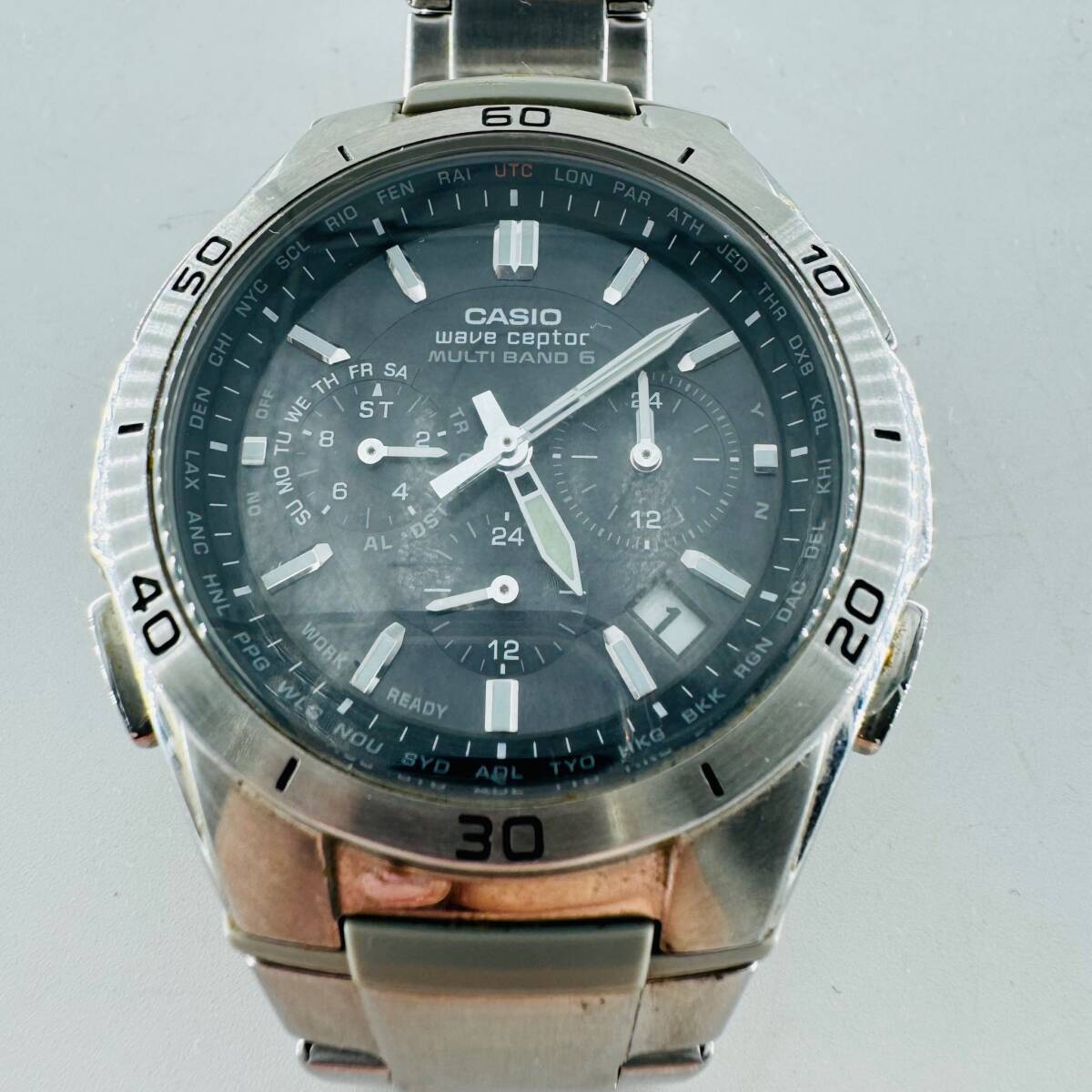 CACIO カシオ MVQ-M410 Wave Ceptor ウェーブセプター タフソーラー 稼働 中古品 現状品 腕時計 コレクション 黒文字盤 格安 1円出品 7914