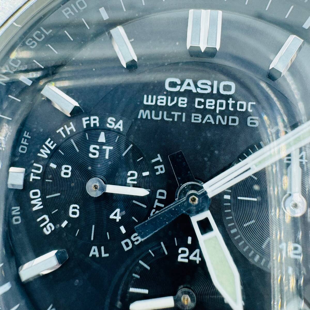 CACIO カシオ MVQ-M410 Wave Ceptor ウェーブセプター タフソーラー 稼働 中古品 現状品 腕時計 コレクション 黒文字盤 格安 1円出品 7914_画像3