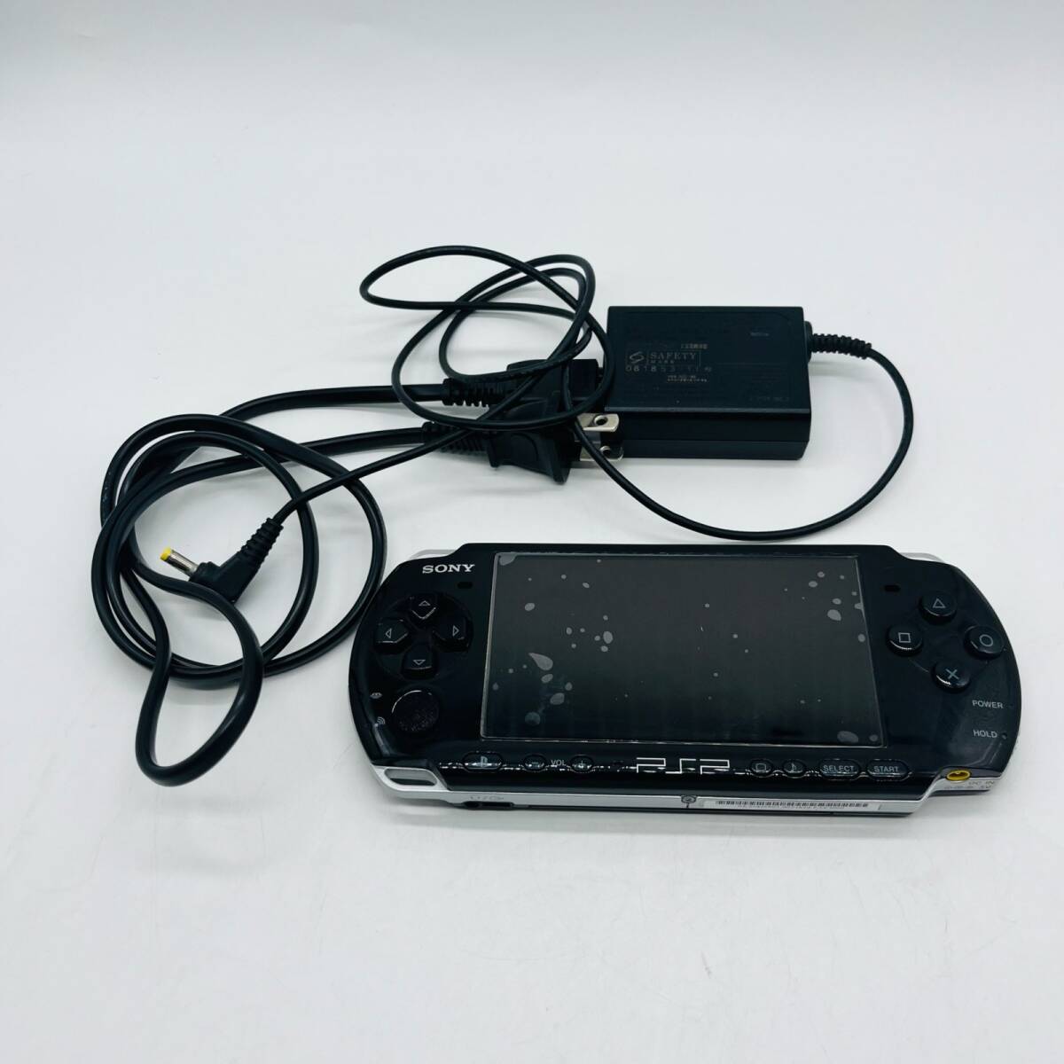 PSP 3000 SONY ソニー ブラック 黒 Playstation プレイステーション Portable ポータブル ゲーム機 本体 アダプター 現状品 中古品 7837