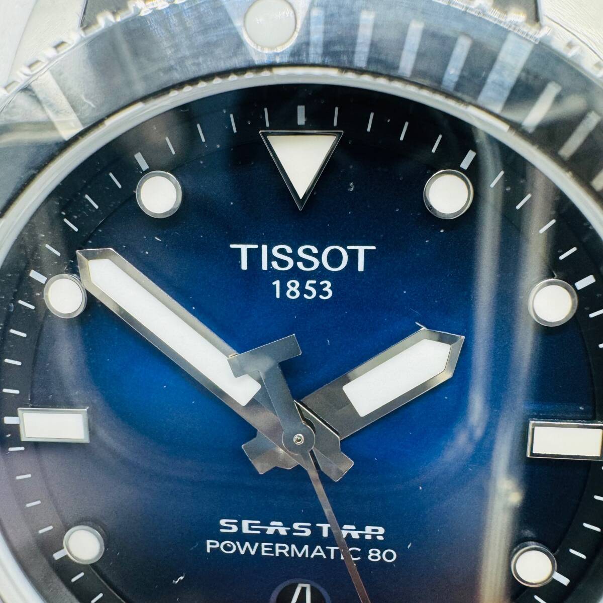 TISSOT ティソ SEASTAR シースター 120407 POWERMATIC 80 自動巻き オートマチック 腕時計 デイト 稼働 中古品 格安 1円出品 8387の画像3