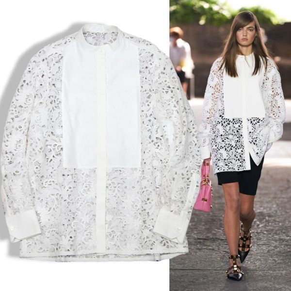ヴァレンティノ レディース シャツ ブラウス トップス Top White ヴァレンティノ レディース シャツ ブラウス トップス Top White