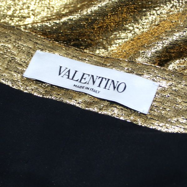 良品 国内正規品 VALENTINO ヴァレンティノ Vロゴ ジャガード スカート 42 ゴールド イタリア製_画像9