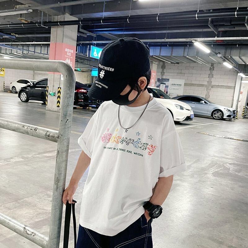 キッズ 子供服 Tシャツ カジュアル トップス 半袖夏 キッズtシャツ ティーシャツ ティシャツ カラフル 丸首男の子夏服 KUFC014(2色110-170)