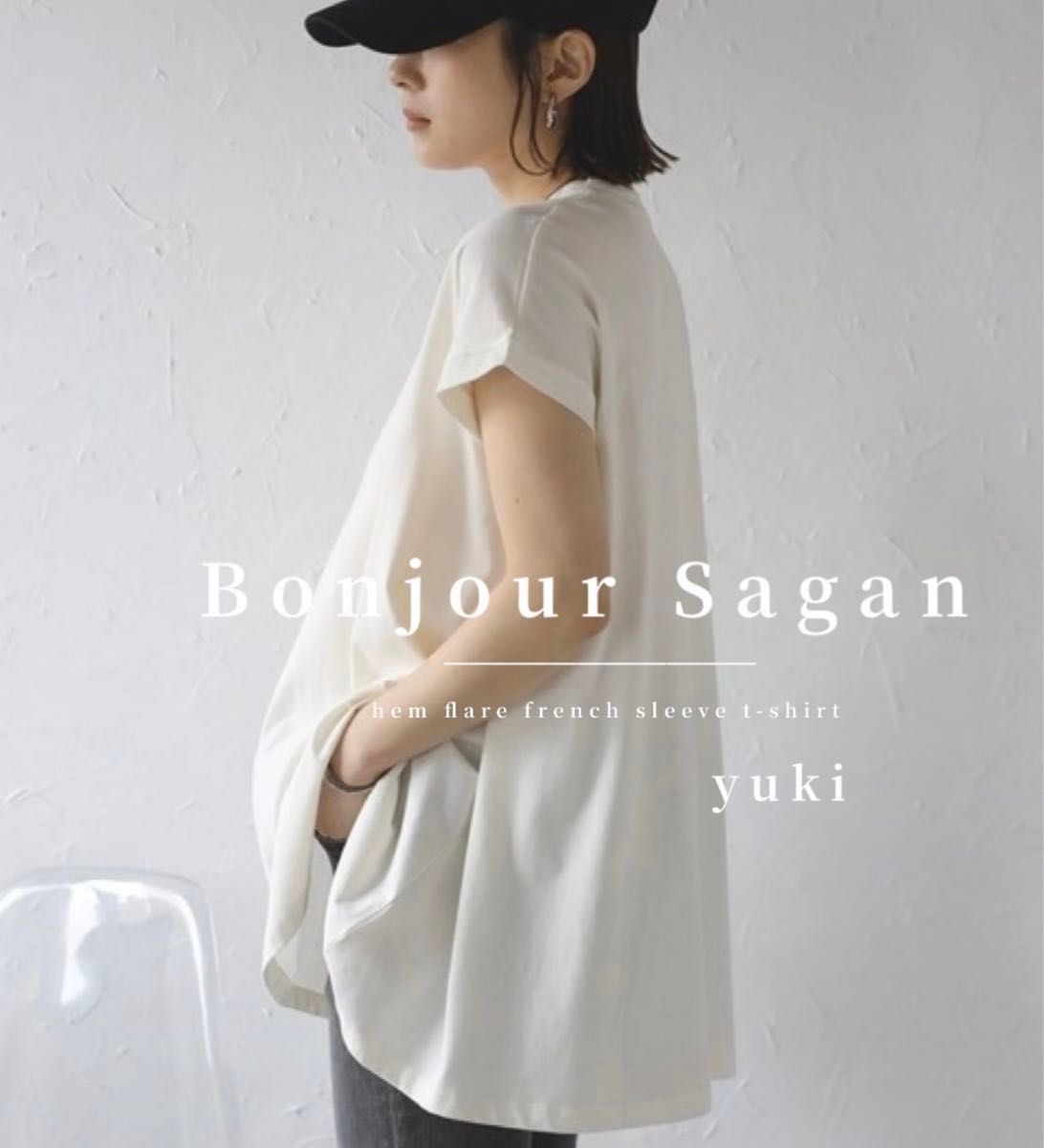 【新品/タグ付き】Bonjour Sagan裾フレアフレンチスリーブTシャツ iv