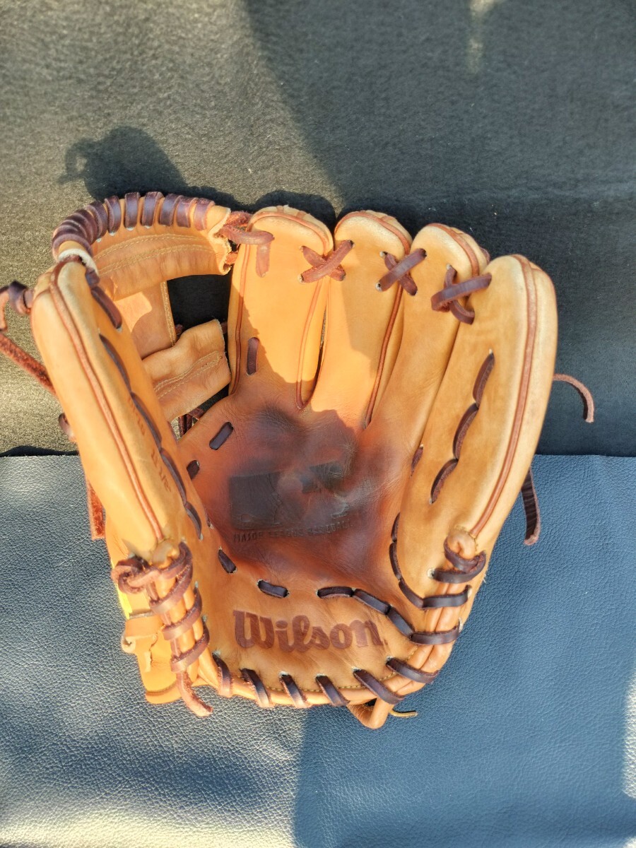 海外限定　 WILSON A2000 DP15　MLB 内野手　硬式　ダスティン・ペドロイアモデル　ウィルソン　プロストックレザー　バットマンマーク入り_画像4