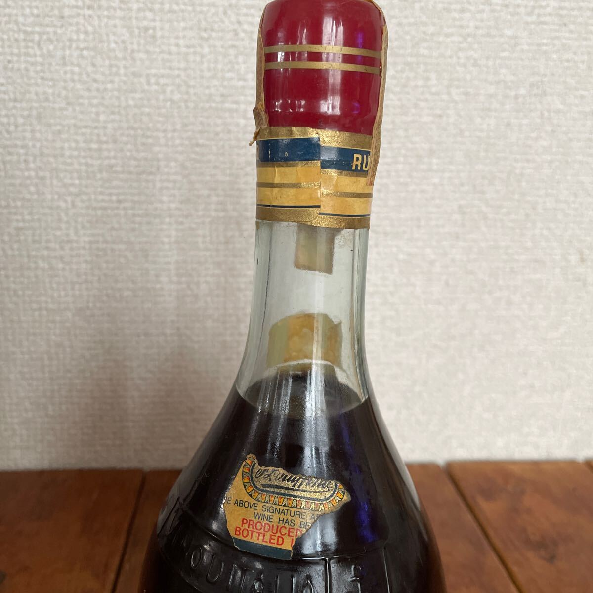 サントリー CHIANTI I.L.RUFFINO 1971年 ワイン 12.5度 果実酒 キャンティ 未開封 古酒 ディスプレイ コレクションの画像4