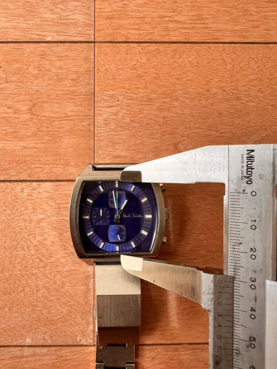 Paul Smith ポールスミス メンズウォッチ 腕時計 クォーツ ステンレス 0530-H00893 Y 750354 GN-4-S 青盤面 動作未確認の画像8