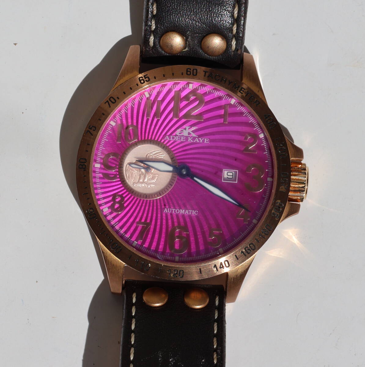 ADEE KAYE アディーケイ Men's Watch AUTOMATIC 自動巻き 丸型 メンズ 腕時計 中古 動作品 _画像1