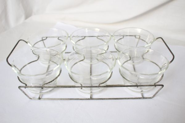 USA Vintage PYREX old glass. ka Star do cup together 6 piece set! exclusive use stand attaching beautiful goods 