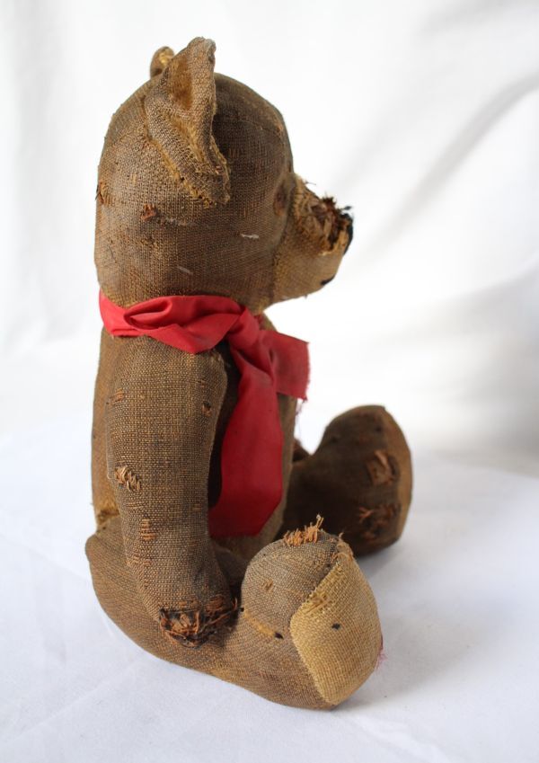  Франция античный старый ... мягкая игрушка красный лента имеется длина тела примерно 27cm