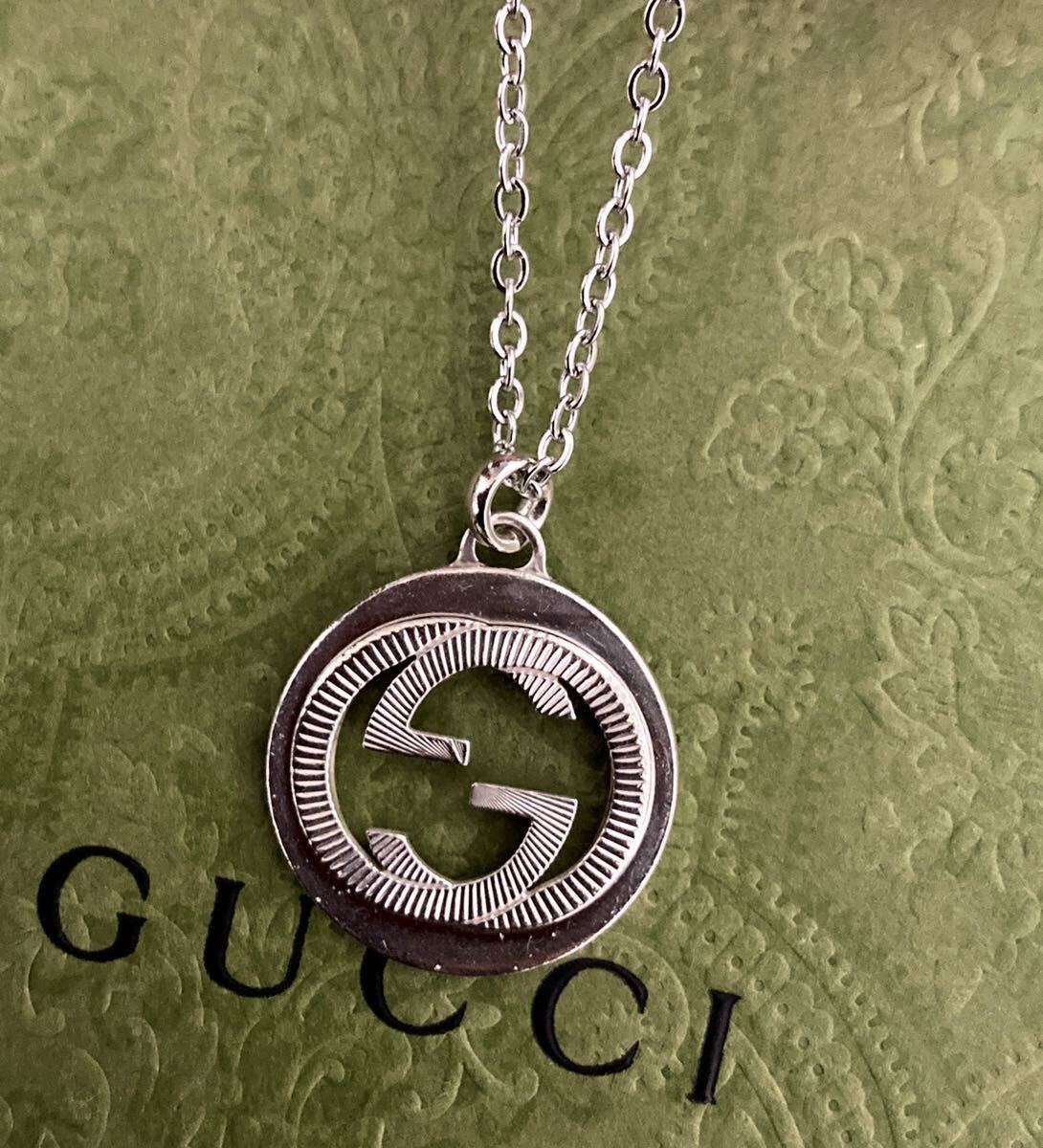 【即決/送料込み】 GUCCI/グッチ インターロッキング/ギョーシェ/ダブルG ネックレス/ペンダント_画像2