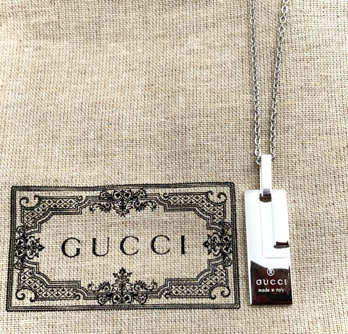 【即決/送料込み】美品 GUCCI/グッチ Gロゴ/プレート ネックレス/ペンダント(チェーン50cm)_画像3