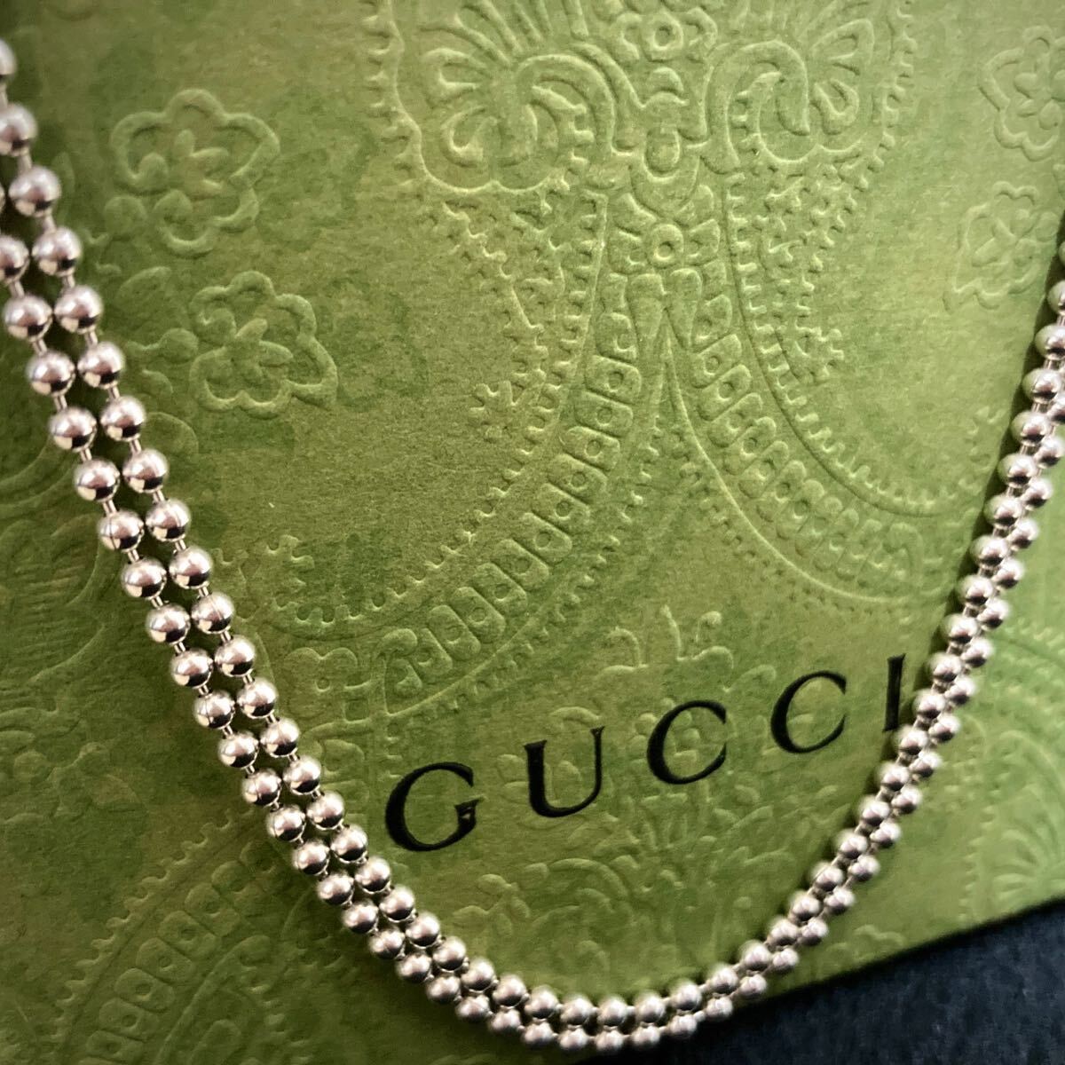 【即決/送料込み】GUCCI/グッチ ネックレス ダブルボールチェーン/Wチェーン シルバー925_画像2