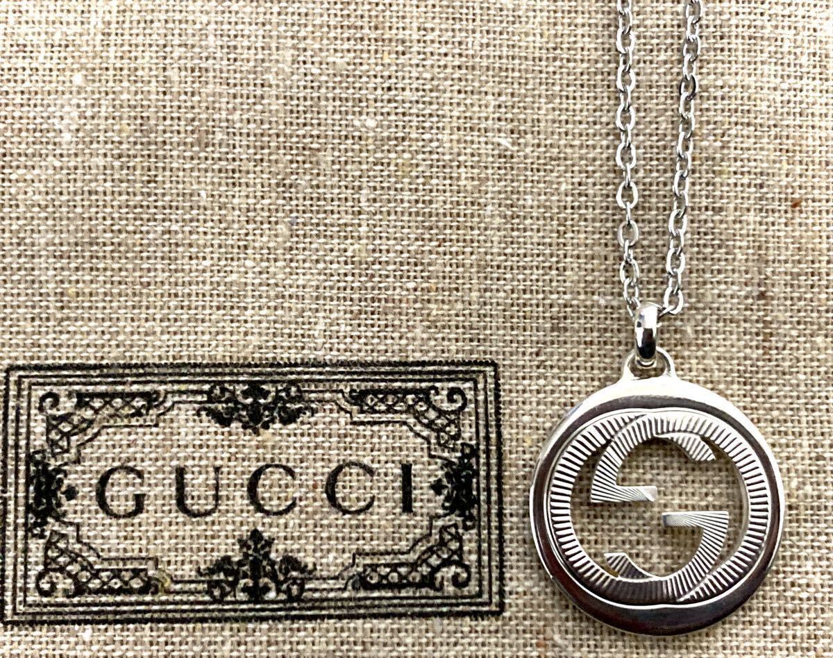 【即決/送料込み】GUCCI/グッチ インターロッキング/ギョーシェ/ダブルG/GGロゴ ネックレス/ペンダント(50cm)_画像8