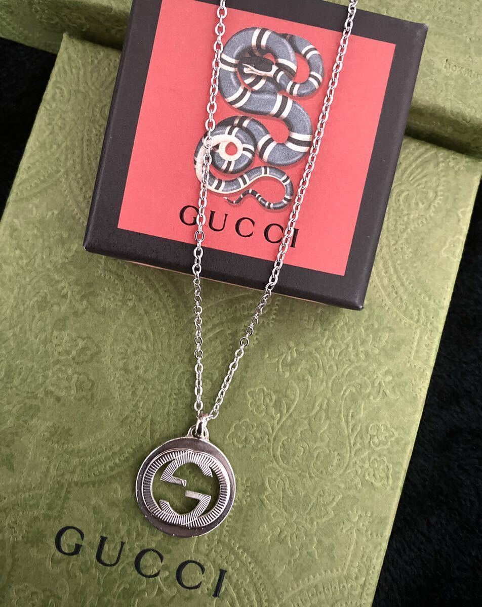 【即決/送料込み】 GUCCI/グッチ インターロッキング/ギョーシェ/ダブルG ネックレス/ペンダント_画像1