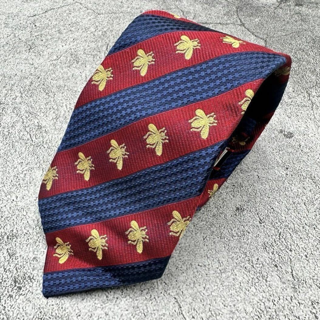 1円【未使用】GUCCI グッチ 現行 ネクタイ ビー 蜂 濃紺色 1円【未使用】GUCCI グッチ 現行 ネクタイ ビー 蜂 濃紺色