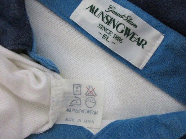 #68 short sleeves # man # Munsingwear Men\'s polo-shirt /USED/EL( absolute size 3L corresponding ) / white ground / print pattern 