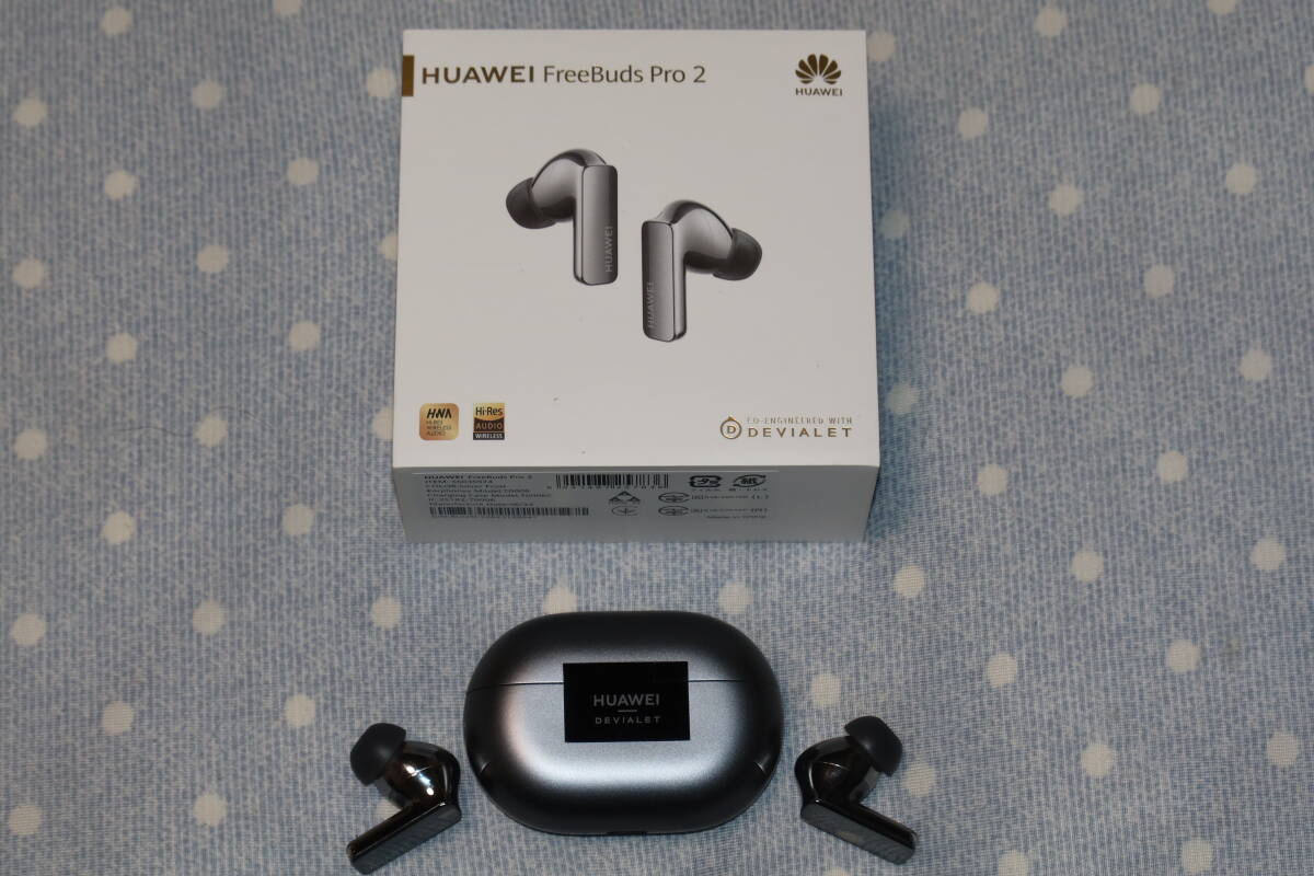 HUAWEI FreeBuds Pro2 シルバーフロスト ノイズキャンセルワイヤレスイヤホン Devialet チューニング 美品_画像3