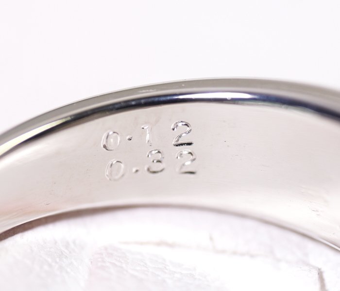 W-93☆Pt900 ダイヤモンド0.12ct/0.32ct リング 13.5号_画像5