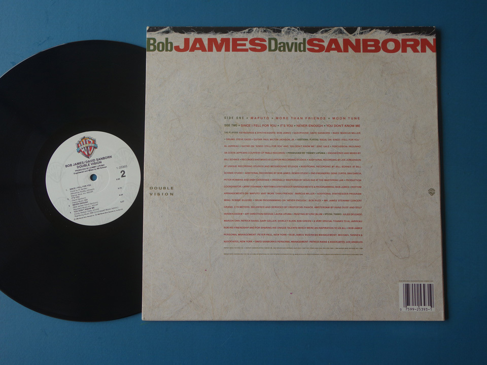 直筆サイン入り / bob james/david sanborn/double vision ボブ・ジェームス　デイヴィッド・サンボーン US盤 極美品_画像3