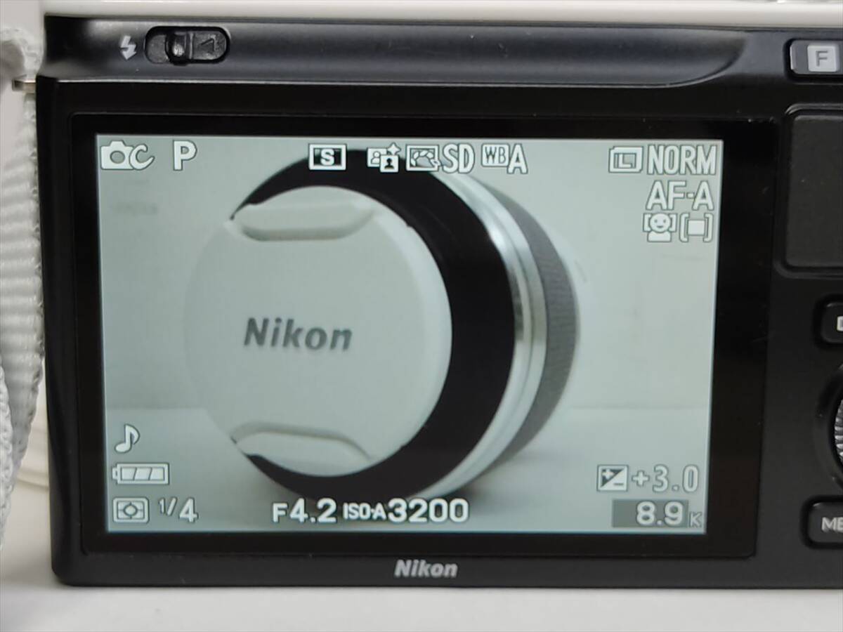 〓 ミラーレス一眼カメラ Nikon 1 J2 ダブルズームキット ジャンク ニコン ホワイト デジカメ ε_画像10