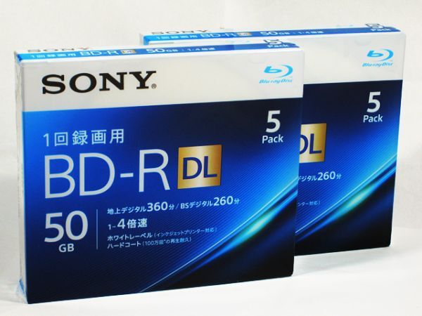 ■ SONY BD-R DL 1回録画用 50GB 4倍速 5枚パック 2個セット (5BNR2VJPS4)の画像1