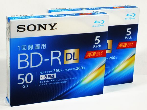 ■ SONY BD-R DL 1回録画用 50GB 6倍速 5枚パック 2個セット (5BNR2VJPS6)の画像1