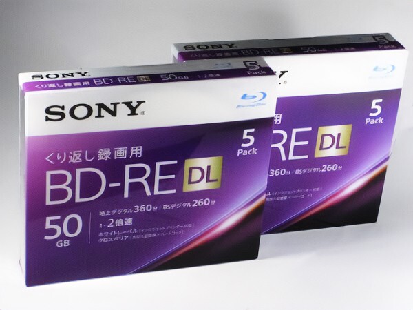 ■　SONY　BD-RE　2層　50GB　2倍速　5枚パック　2個セット　(5BNE2VJPS2)_画像1